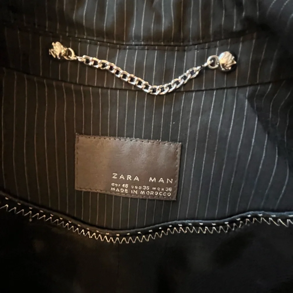 Men's Black Zara Pinstripe Blazer